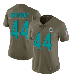 Women's Nike Miami Dolphins #44 Stephone Anthony Limited Olive 2017 Salute to Service NFL Jersey