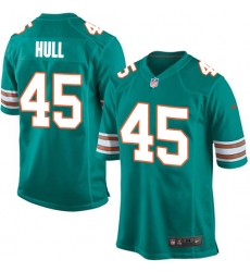 Men's Nike Miami Dolphins #45 Mike Hull Game Aqua Green Alternate NFL Jersey