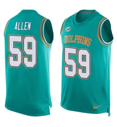 Men's Nike Miami Dolphins #59 Chase Allen Limited Aqua Green Player Name & Number Tank Top NFL Jersey