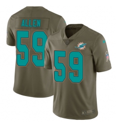 Men's Nike Miami Dolphins #59 Chase Allen Limited Olive 2017 Salute to Service NFL Jersey