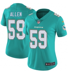 Women's Nike Miami Dolphins #59 Chase Allen Aqua Green Team Color Vapor Untouchable Limited Player NFL Jersey
