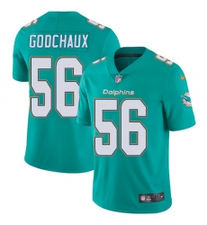 Men's Nike Miami Dolphins #56 Davon Godchaux Aqua Green Team Color Vapor Untouchable Limited Player NFL Jersey