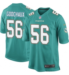 Men's Nike Miami Dolphins #56 Davon Godchaux Game Aqua Green Team Color NFL Jersey