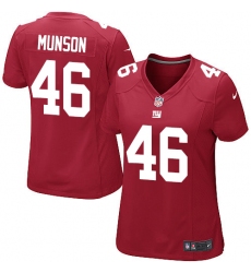 Women's Nike New York Giants #46 Calvin Munson Game Red Alternate NFL Jersey