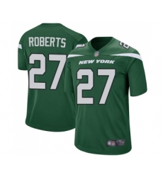 Men's New York Jets #27 Darryl Roberts Game Green Team Color Football Jersey