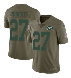 Men's Nike New York Jets #27 Darryl Roberts Limited Olive 2017 Salute to Service NFL Jersey