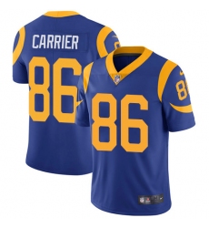 Youth Nike Los Angeles Rams #86 Derek Carrier Royal Blue Alternate Vapor Untouchable Limited Player NFL Jersey
