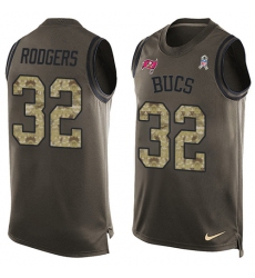 Men's Nike Tampa Bay Buccaneers #32 Jacquizz Rodgers Limited Green Salute to Service Tank Top NFL Jersey