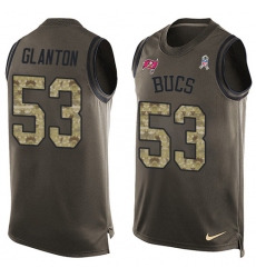Men's Nike Tampa Bay Buccaneers #53 Adarius Glanton Limited Green Salute to Service Tank Top NFL Jersey