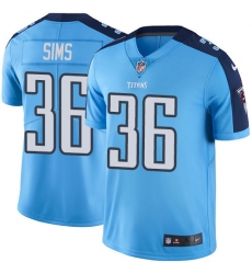 Men's Nike Tennessee Titans #36 LeShaun Sims Elite Light Blue Rush Vapor Untouchable NFL Jersey