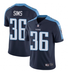 Men's Nike Tennessee Titans #36 LeShaun Sims Navy Blue Alternate Vapor Untouchable Limited Player NFL Jersey