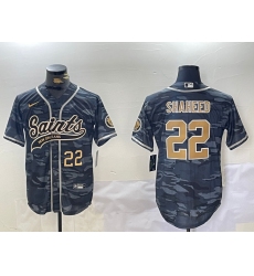 Men's New Orleans Saints #22 Rashid Shaheed Grey Camo With Cool Base Stitched Baseball Jerseys