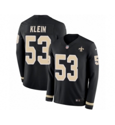Men's Nike New Orleans Saints #53 A.J. Klein Limited Black Therma Long Sleeve NFL Jersey