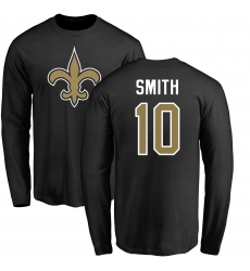 NFL Nike New Orleans Saints #10 Tre'Quan Smith Black Name & Number Logo Long Sleeve T-Shirt