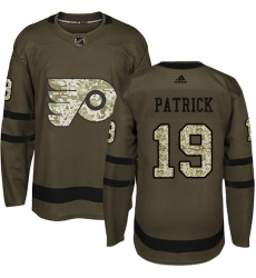 Youth Adidas Philadelphia Flyers #19 Nolan Patrick Authentic Green Salute to Service NHL Jersey