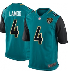Men's Nike Jacksonville Jaguars #4 Josh Lambo Game Teal Green Team Color NFL Jersey
