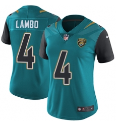 Women's Nike Jacksonville Jaguars #4 Josh Lambo Teal Green Team Color Vapor Untouchable Limited Player NFL Jersey