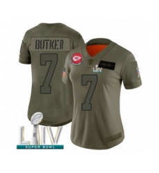 Women's Kansas City Chiefs #7 Harrison Butker Limited Olive 2019 Salute to Service Super Bowl LIV Bound Football Jersey