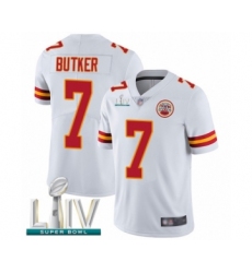 Youth Kansas City Chiefs #7 Harrison Butker White Vapor Untouchable Limited Player Super Bowl LIV Bound Football Jersey