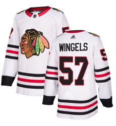 Men's Adidas Chicago Blackhawks #57 Tommy Wingels Authentic White Away NHL Jersey
