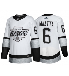 Men's Los Angeles Kings #6 Olli Maatta White Throwback Stitched Jersey