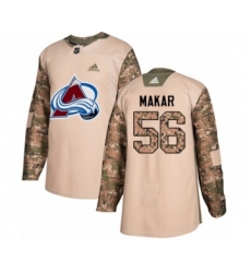 Men's Adidas Colorado Avalanche #56 Cale Makar Authentic Camo Veterans Day Practice NHL Jersey