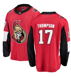 Youth Ottawa Senators #17 Nate Thompson Fanatics Branded Red Home Breakaway NHL Jersey