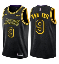 Women's Nike Los Angeles Lakers #9 Nick Van Exel Swingman Black NBA Jersey - City Edition