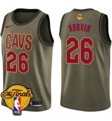 Men's Nike Cleveland Cavaliers #26 Kyle Korver Swingman Green Salute to Service 2018 NBA Finals Bound NBA Jersey