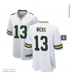 Nike Green Bay Packers #13 Dontayvion Wicks White Game Jersey