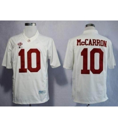 Alabama Crimson Tide #10 AJ McCarron White Limited 2016 College Football Playoff National Championship Patch Stitched NCAA Jersey