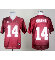 Alabama Crimson Tide 14th Championship Anniversary President Barack Obama 14 Crimson College Football Jersey