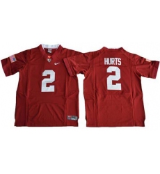 Youth Alabama Crimson #2 Jalen Hurts Red Pro Combat Stitched NCAA Jersey