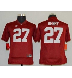 Youth NCAA Crimson Tide #27 Derrick Henry Red Stitched Jersey