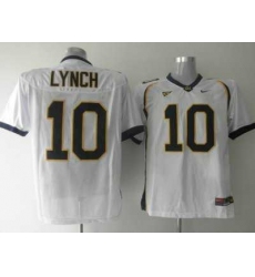 Golden Bears #10 Marshawn Lynch White Embroidered NCAA Jersey