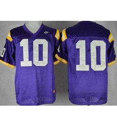 LSU Tigers #10 Anthony Jennings Purple Stitched NCAA Jersey