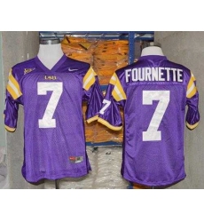 LSU Tigers #7 Leonard Fournette Purple Stitched NCAA Jersey