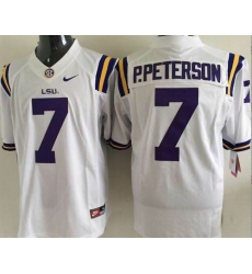 LSU Tigers #7 Patrick Peterson White Stitched NCAA Jersey