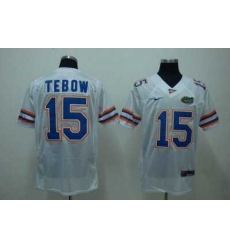 Gators #15 Tim Tebow White Embroidered NCAA Jersey