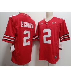 Men's Ohio State Buckeyes #2 Emeka Egbuka Red FUSE College Stitched Jersey