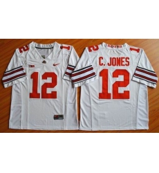 Ohio State Buckeyes #12 Cardale Jones White Diamond Quest Stitched NCAA Jersey