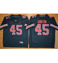 Ohio State Buckeyes #45 Archie Griffin Black(Red No.) Limited Stitched NCAA Jersey