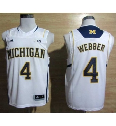 Adidas Michigan Wolverines Chirs Webber 4 Basketball Authentic Jerseys - White