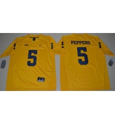 Michigan Wolverines #5 Jabrill Peppers Gold Jordan Brand Limited Stitched NCAA Jersey