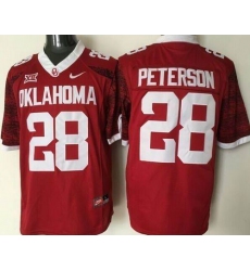 Men Oklahoma Sooners #28 Adrian Peterson Red New XII Stitched NCAA Jersey