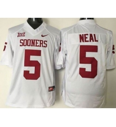 Men Oklahoma Sooners #5 Durron Neal White XII Stitched NCAA Jersey