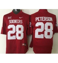 Oklahoma Sooners #28 Adrian Peterson Red Stitched NCAA Jersey