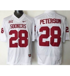 Oklahoma Sooners #28 Adrian Peterson White Stitched NCAA Jersey