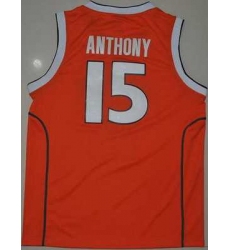 Orange #15 Carmelo Anthnoy Orange Basketball Embroidered NCAA Jersey