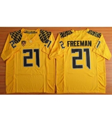 Oregon Ducks #21 Royce Freeman Yellow Limited Stitched NCAA Jersey